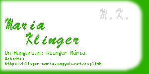 maria klinger business card